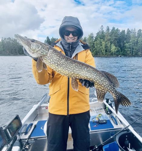 A picture of a Pike, caught by Hegge at 2022-09-11 10:14:44. The lure was a Wobbler from Strike Pro. A picture of a Pike, caught by Hegge at 2022-09-11 10:14:44. The lure was a Wobbler from Strike Pro.